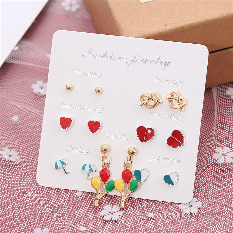 One Week Wearing Female Personality Windmill Balloon Stud Earrings