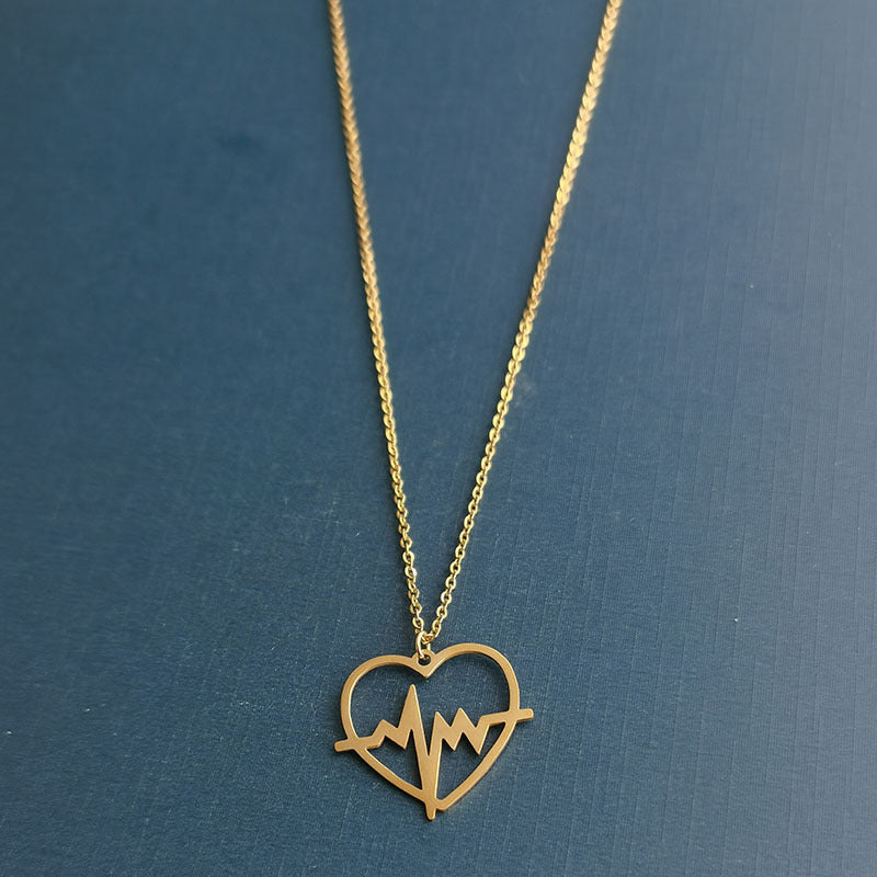 Women's Heart-shaped Ecg Clavicle Chain Korean Fashion Pendant