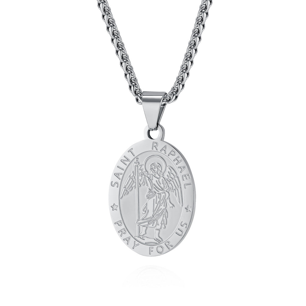 Women's & Men's God's Holy Guardian Titanium Steel Design Pendant