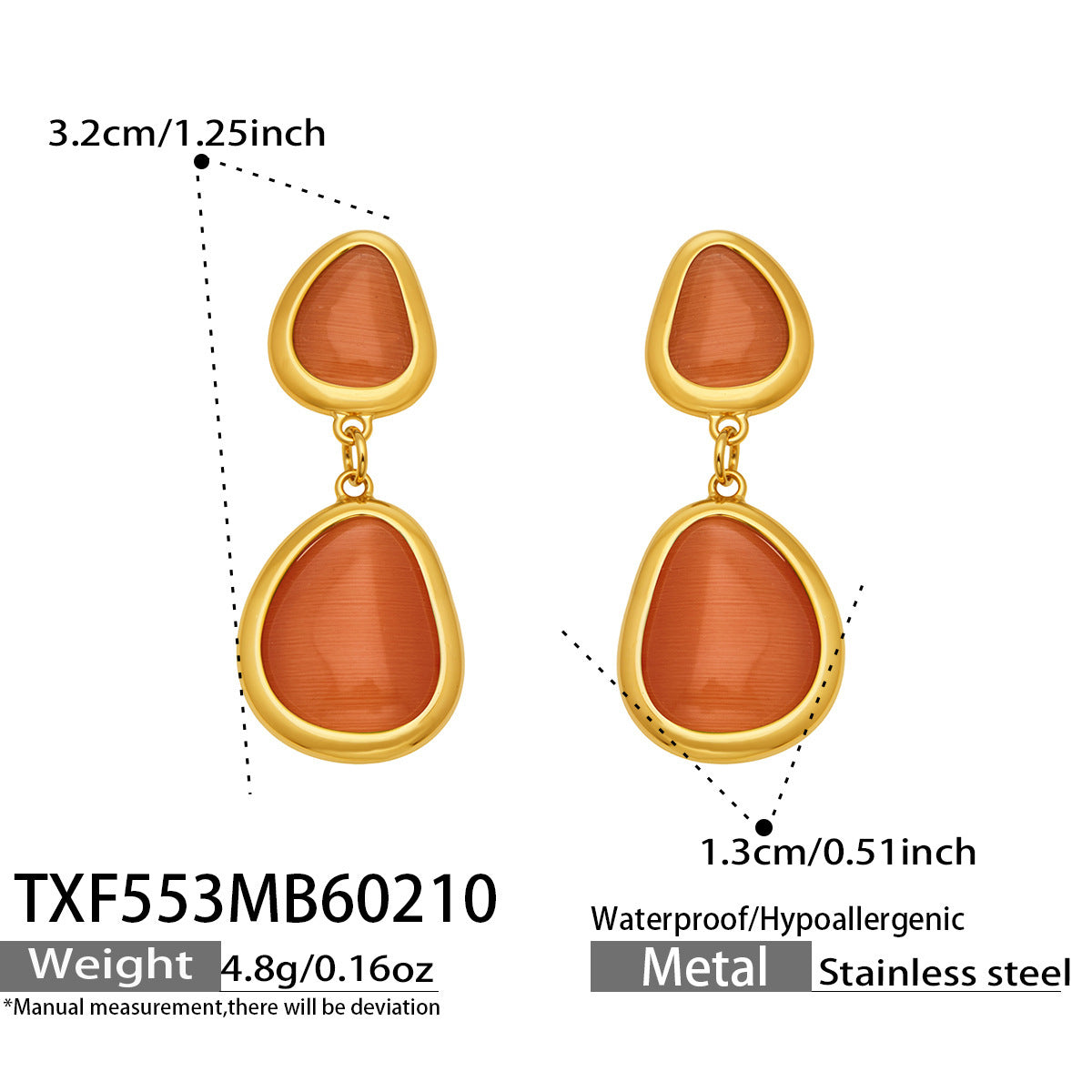 Li Light Luxury Oval Opal Stainless Steel Jewelry Set