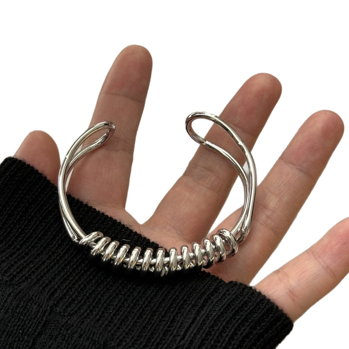 Women's Texture Collection Stylish Unique Temperament Twin Wear Rings