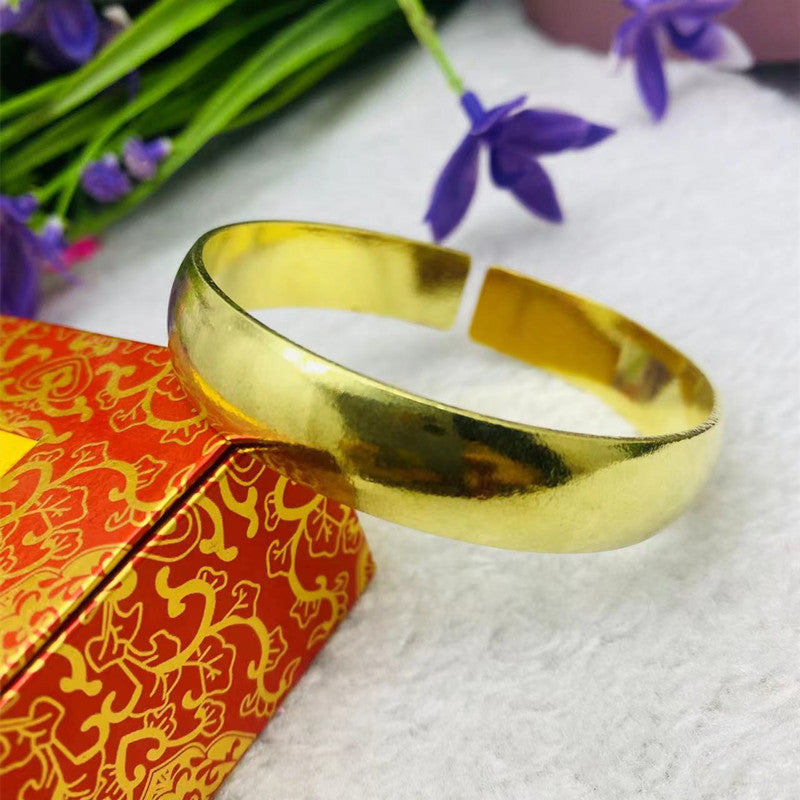 Women's & Men's Natural Polished Copper Thickened Primary Color For Hand Ethnic Style Bracelet