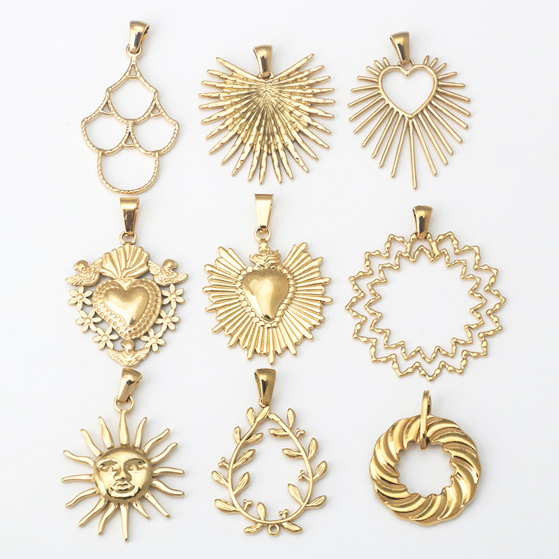 Stainless Steel Advanced Fashion Sun Love Gold Pendant