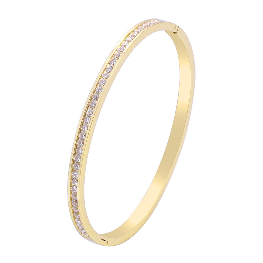 Square Diamond Titanium Steel Female Fashion Bracelet
