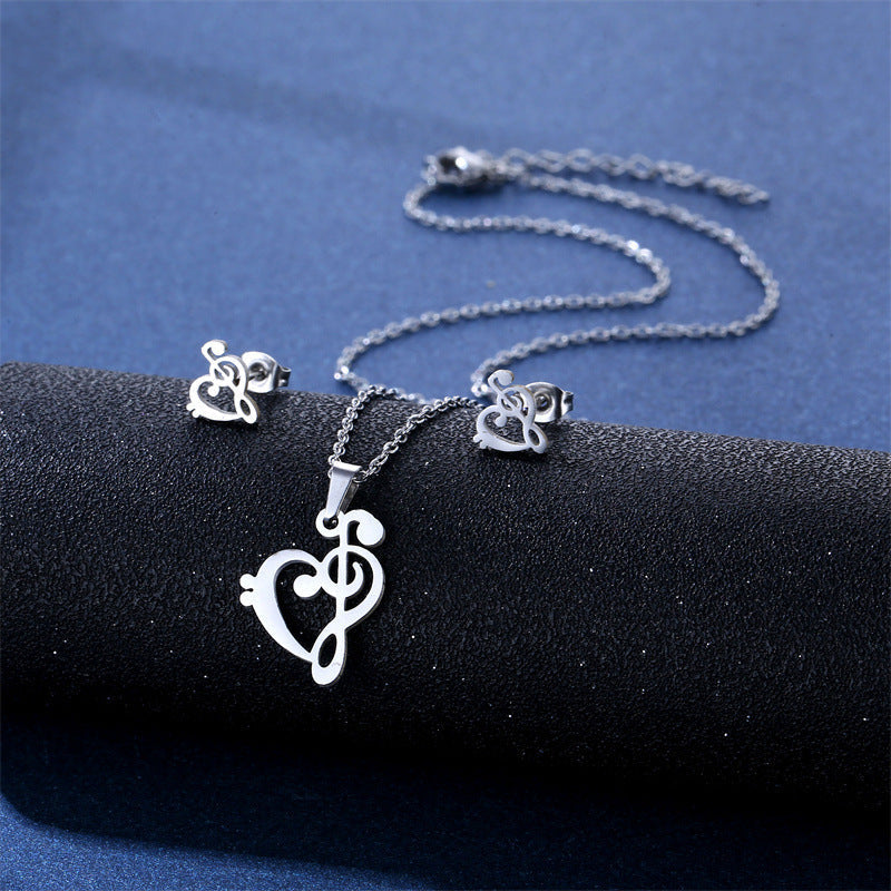 Women's Stainless Steel Suite Fashion Geometry Pattern Animal Love Jewelry Set