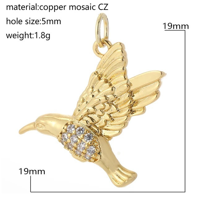 Cherry Bee Copper Animal Plant Golden Pendant
