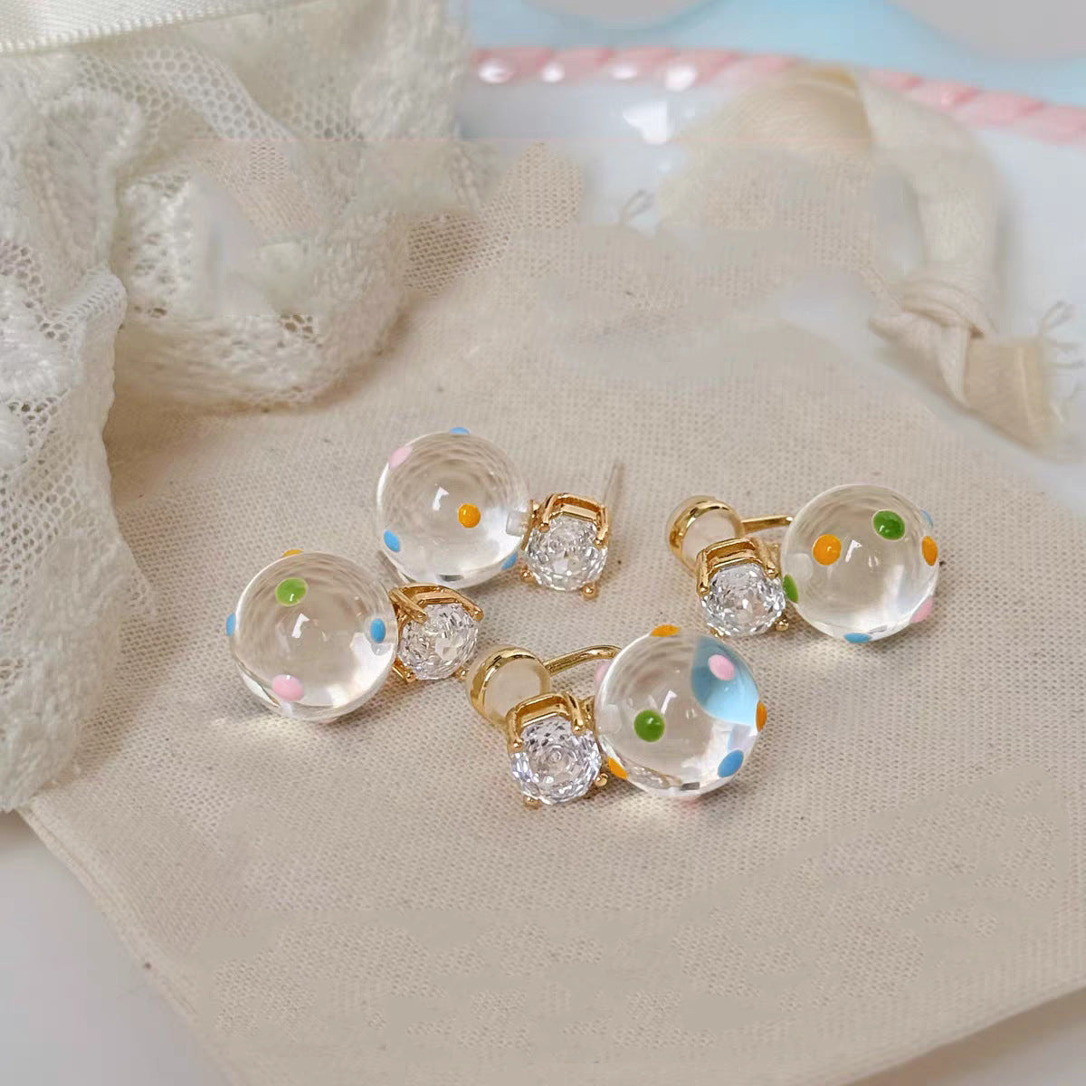 Ice Transparent Imitation Glaze Aura Essence Female Niche Exquisite Design Rings