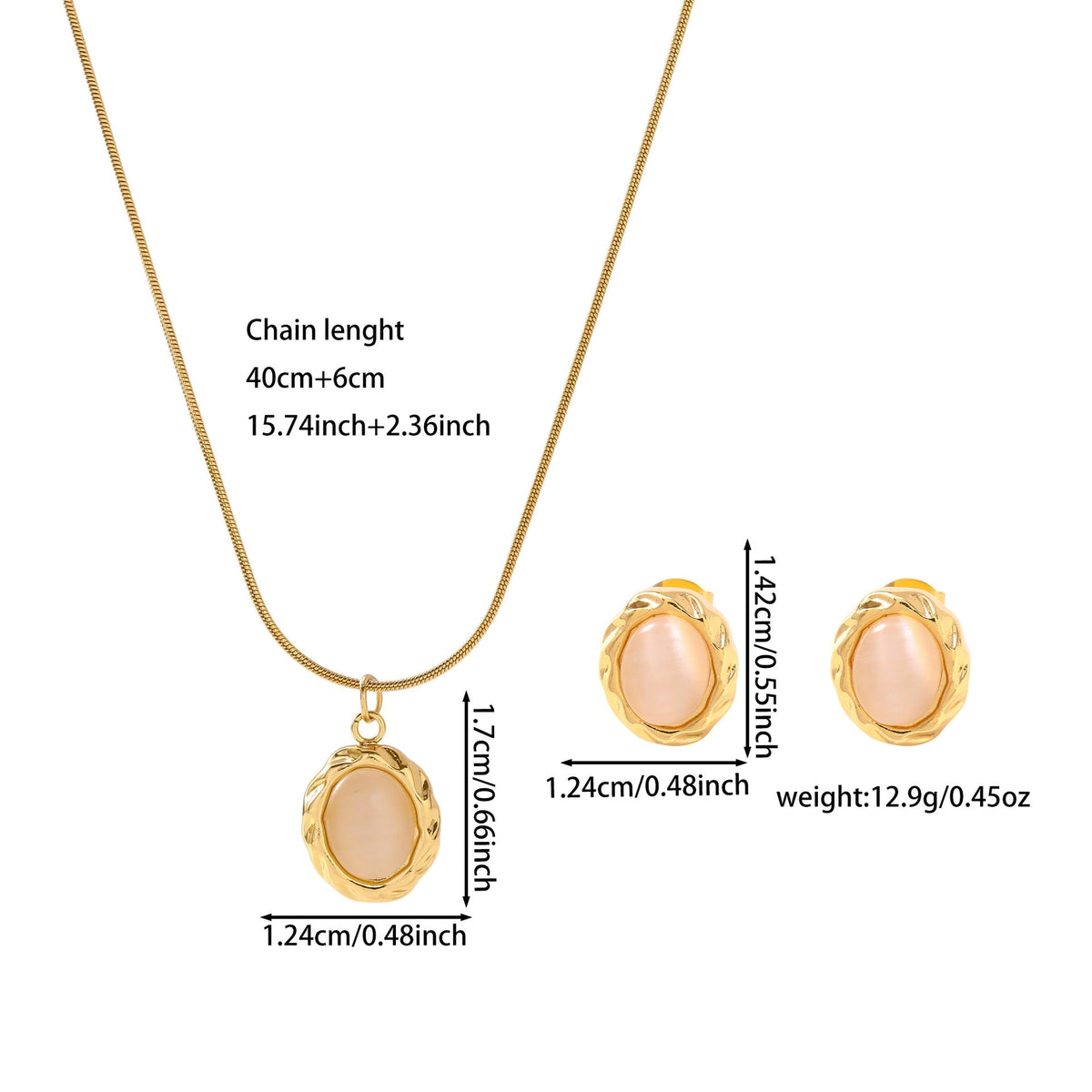 Women's French Stainless Steel Suite Light Luxury High-grade Jewelry Set