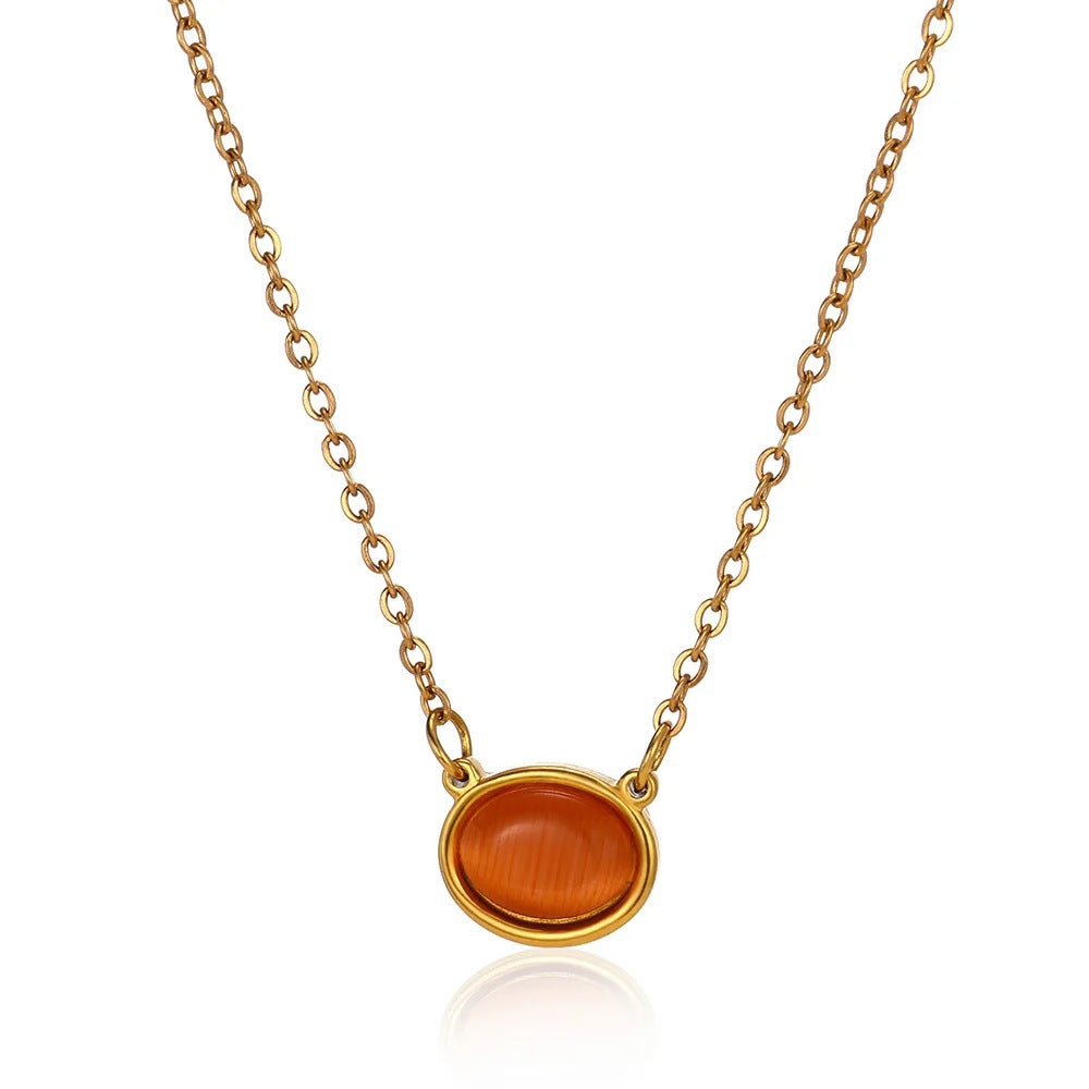 Unique Round Stone Niche Trendy Clavicle Chain Daily Necklace
