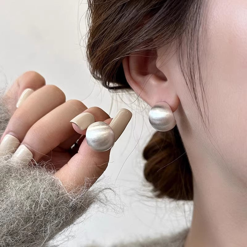 Sier Needle Niche Delicate Pearl Graceful Bow Light Luxury Elegant Earrings