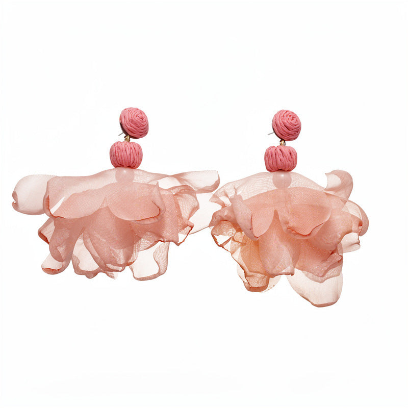 Women's Super Fairy Blue Grenadine Flower Light Luxury High-grade Elegant Stud Earrings