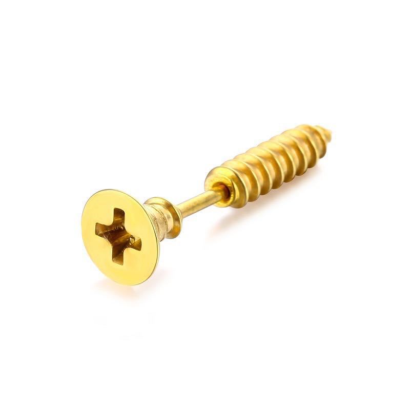 Classy Stainless Steel Cross Screw Piercing Rings