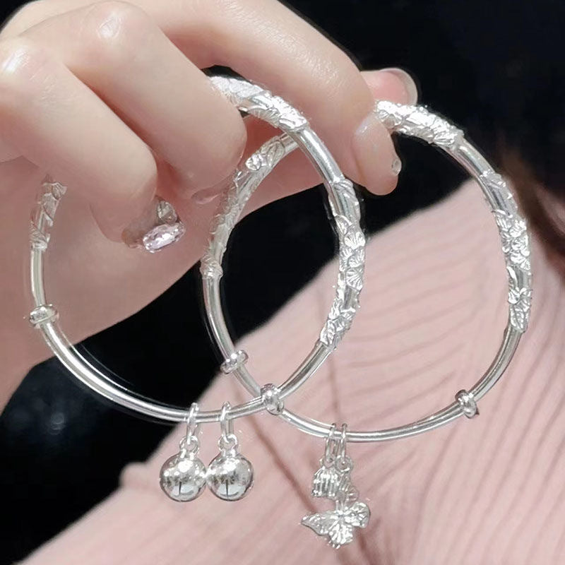 Sier Solid Filigree With Bird Feather Design That Slip Day Bracelet