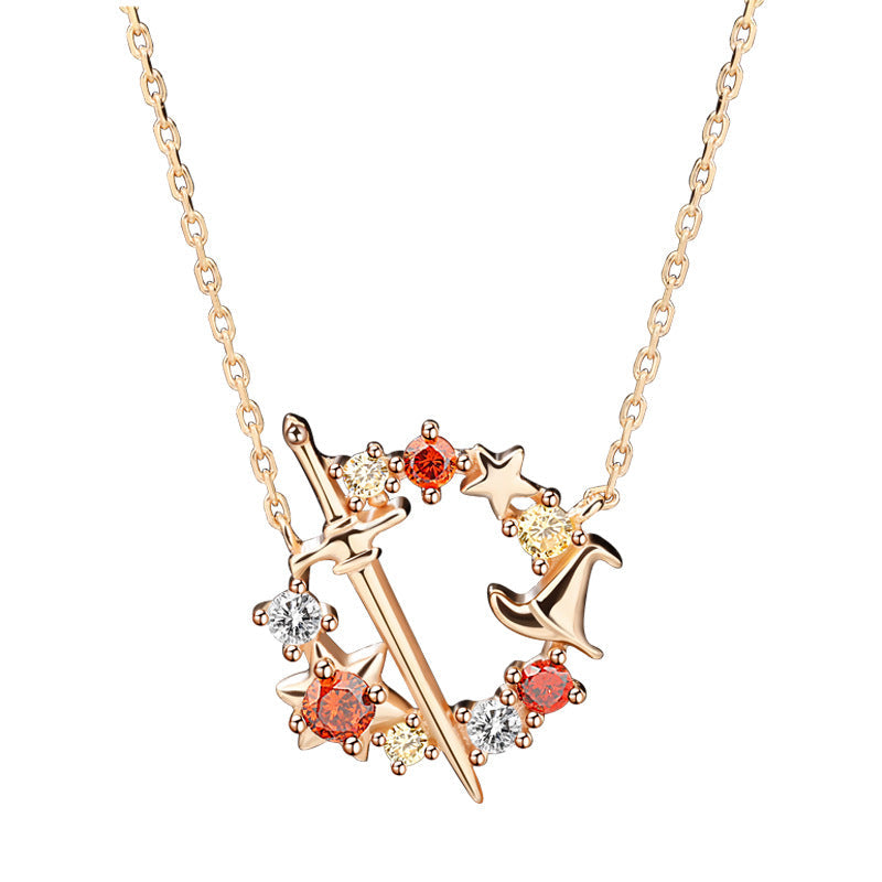 Surrounding Sterling Sier Wizard Branch The Sorcerer's Stone Clavicle Necklaces