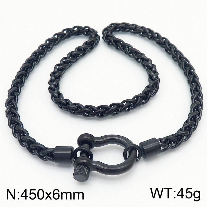Women's Trendy Vachette Clasp Keel Chain Stainless Necklaces