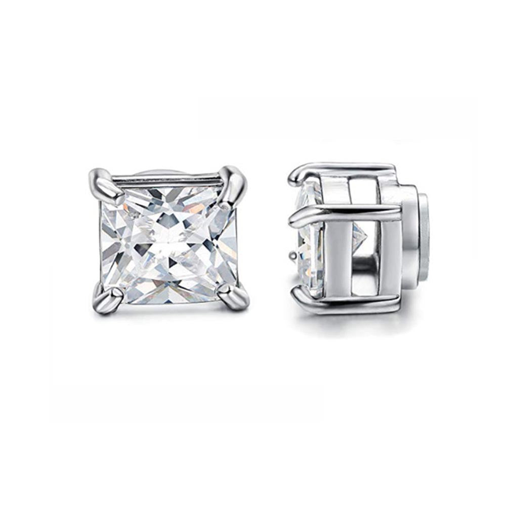 Men's Stainless Steel Zircon Magnet Black White Rings