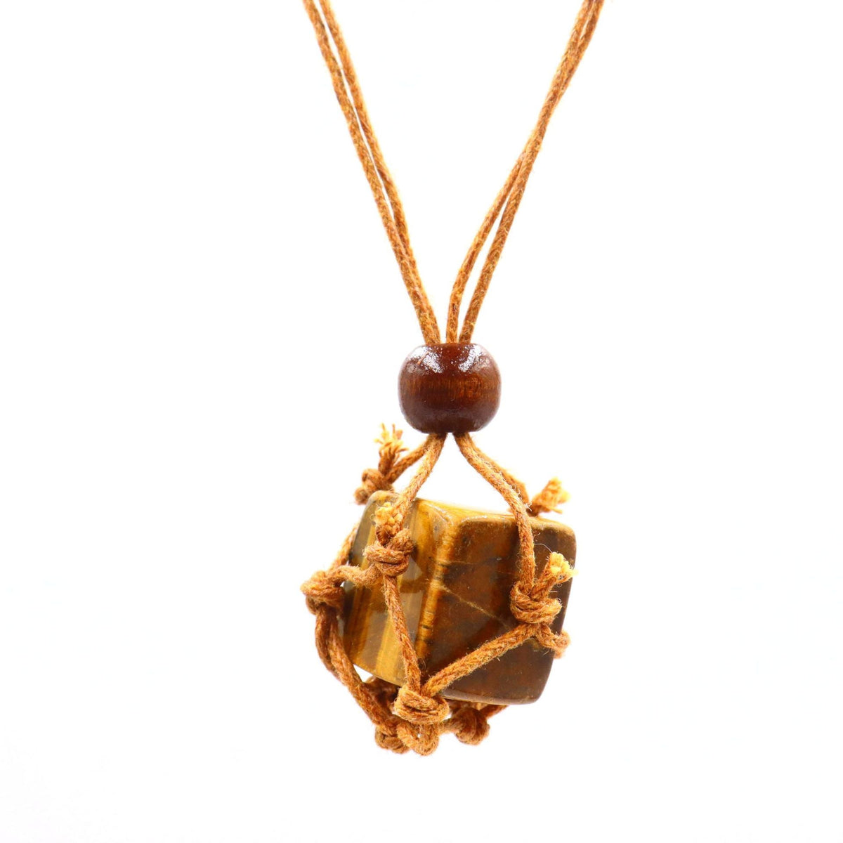 Hand-woven Niche Natural Stone Crystal Mesh Bag Pendants