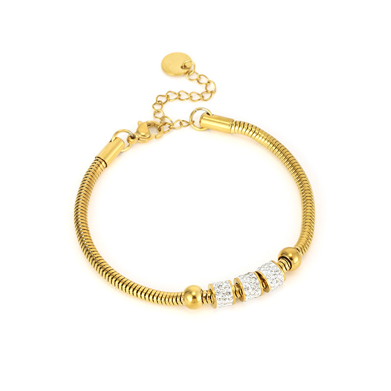 Women's Light Luxury Titanium Steel Snake Bones Chain Gold-plated Sier-plated Full Bracelet