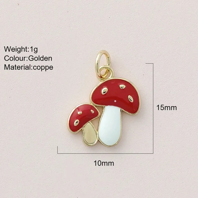 Cool Cute Delicate Red Mushroom Copper Bracelets