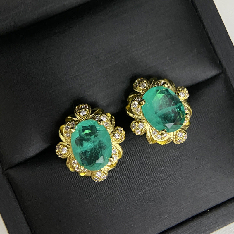 Vintage Imitation Blue Main Stone Carved Pendants
