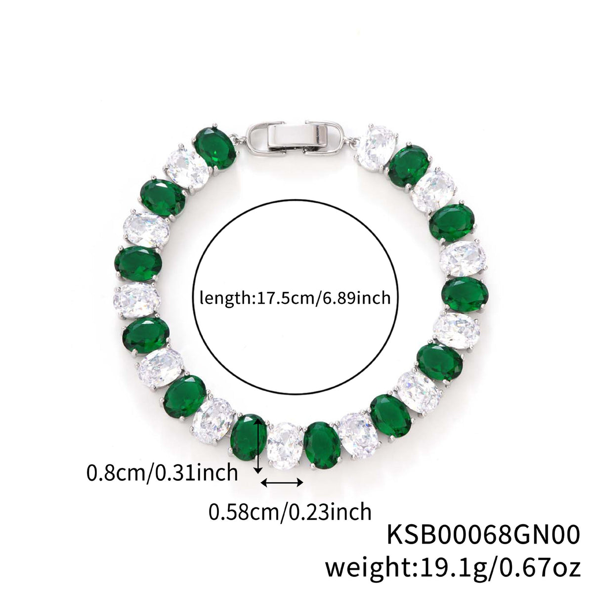 Personality Geometry Rhinestone Retro Simple Copper Bracelet