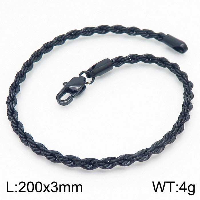 Men's Simple Buckle Hemp Flowers Chain Twisted String Fashion Bracelet