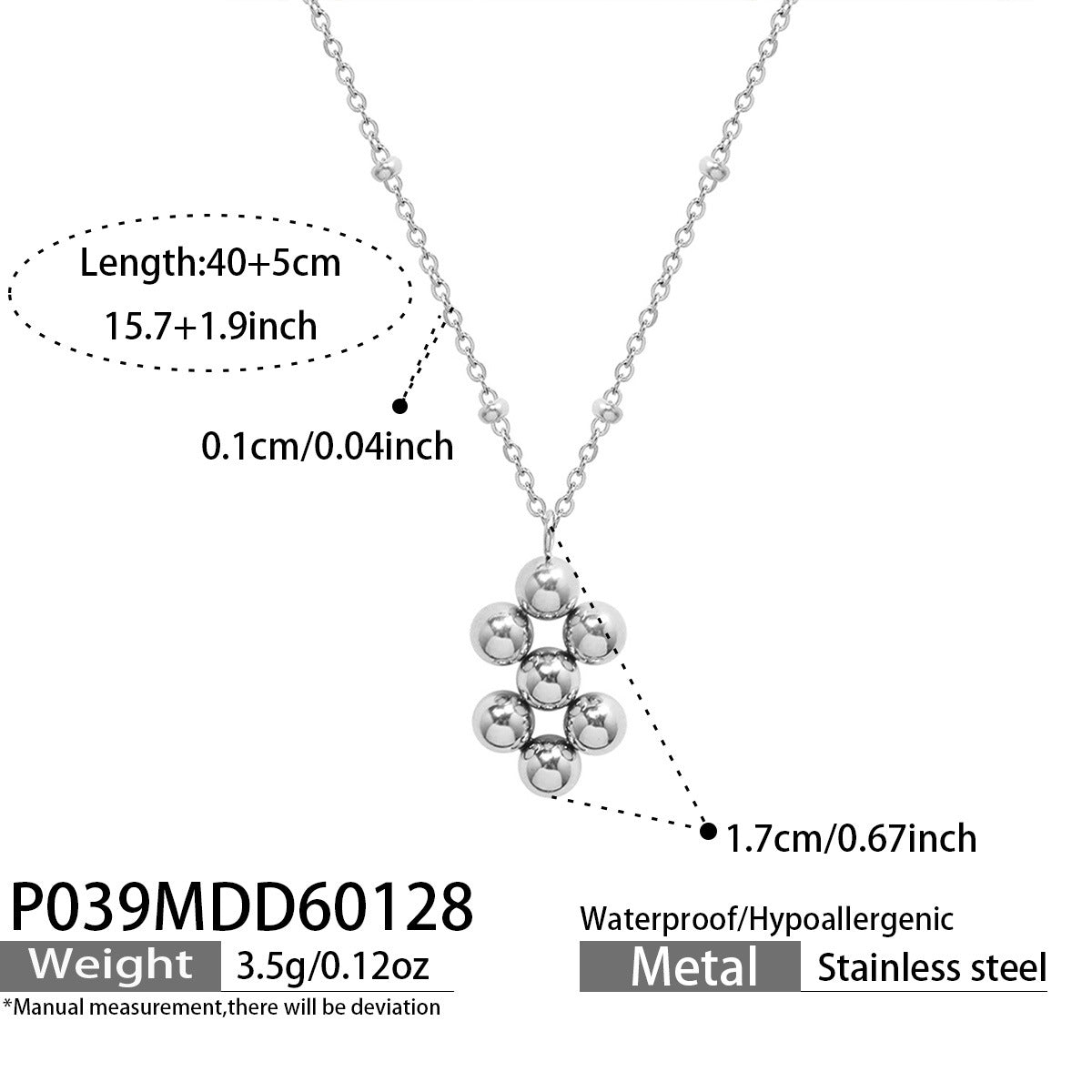 Niche Geometric Steel Ball Stitching Ear Design Fashion Simple Jewelry Set