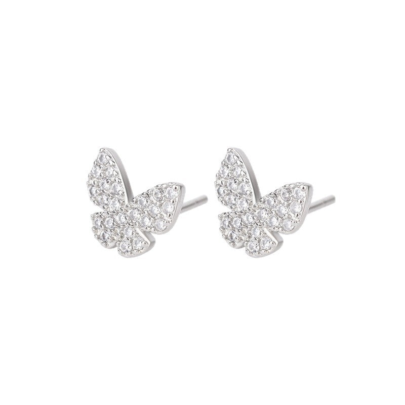 Women's Butterfly Design High-grade Light Luxury Delicate Stud Earrings