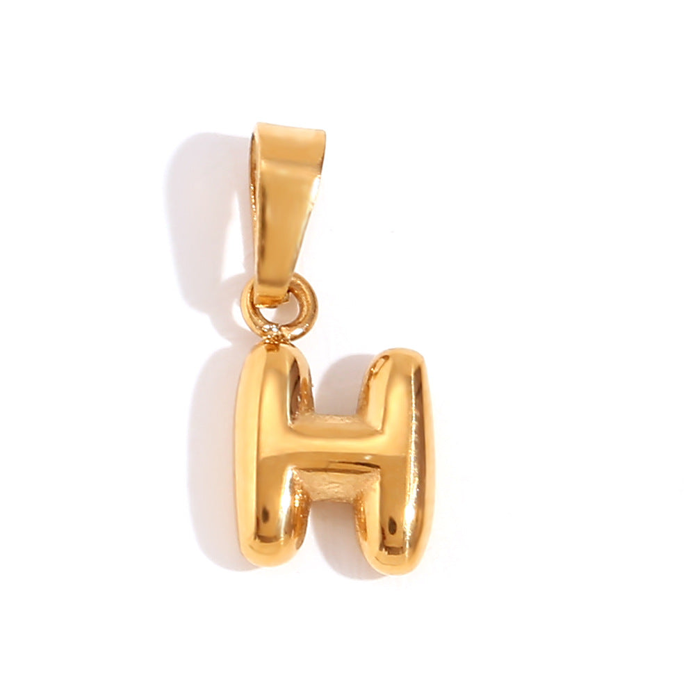 Bubble English Stainless Steel Gold Plated Pendant
