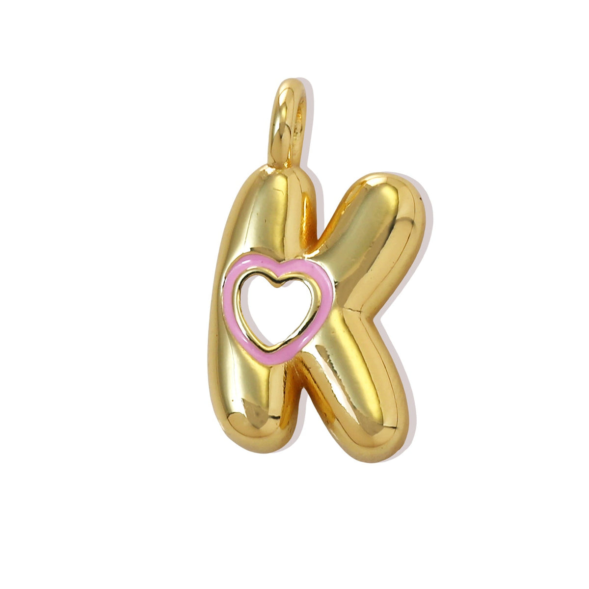 Xi English Letter Gold Simple Heart-shaped Pendant