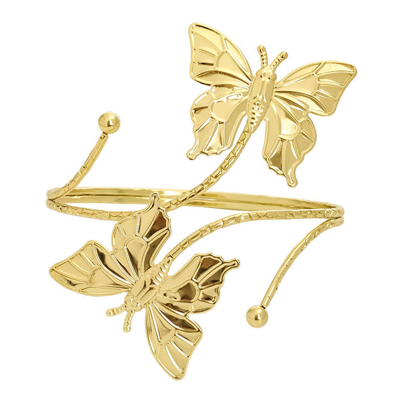 Fashion Butterfly Exaggerated Metal Flower Armband Bracelets