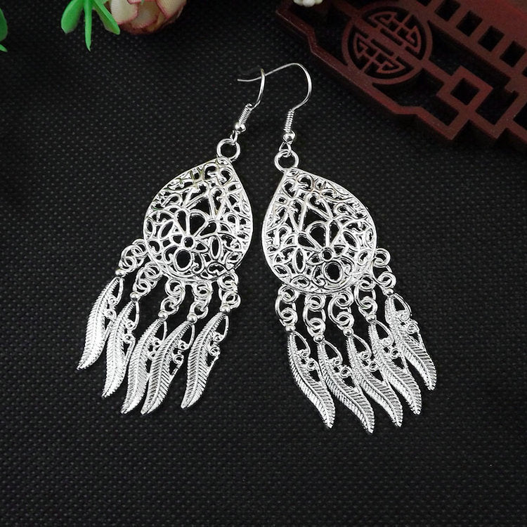 Women's Tibetan Sier Miao Eardrops Classical Ethnic Style Earrings