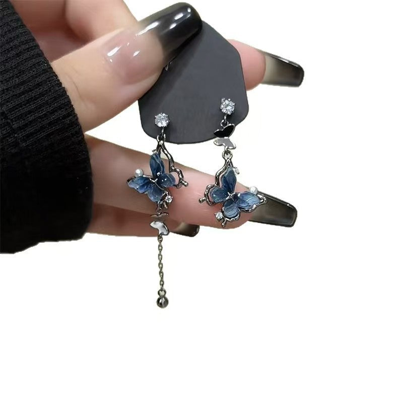 Special Interest Light Luxury Style Butterfly Tassel High-grade Versatile Fashion Earrings