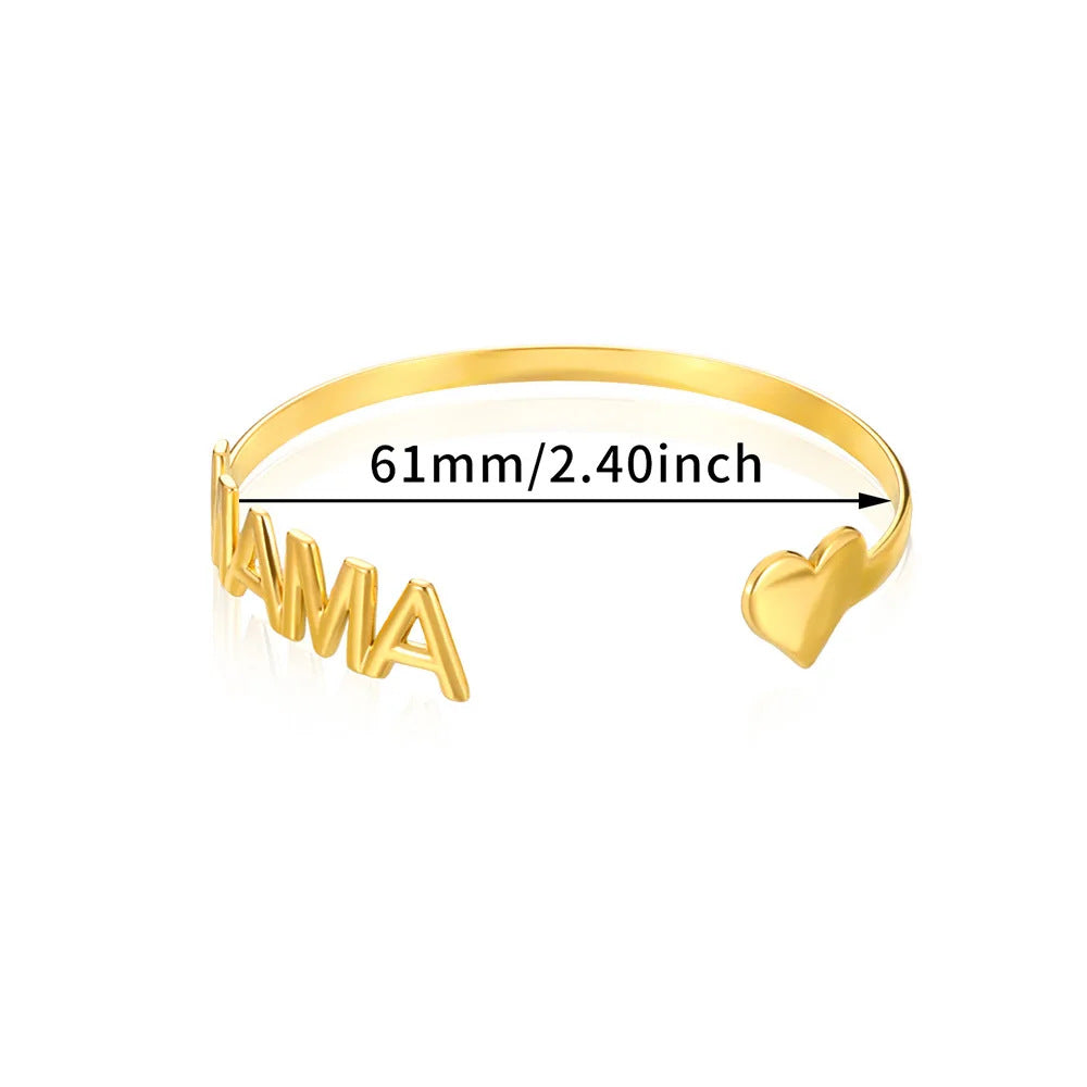 Women's Minimalist Heart Irregular Metal Glossy Surface Bracelet
