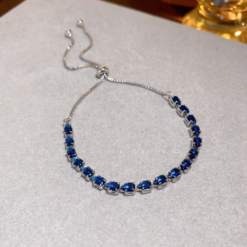 Women's Blue Water Drop Zircon Graceful Personality Fashion Bracelets