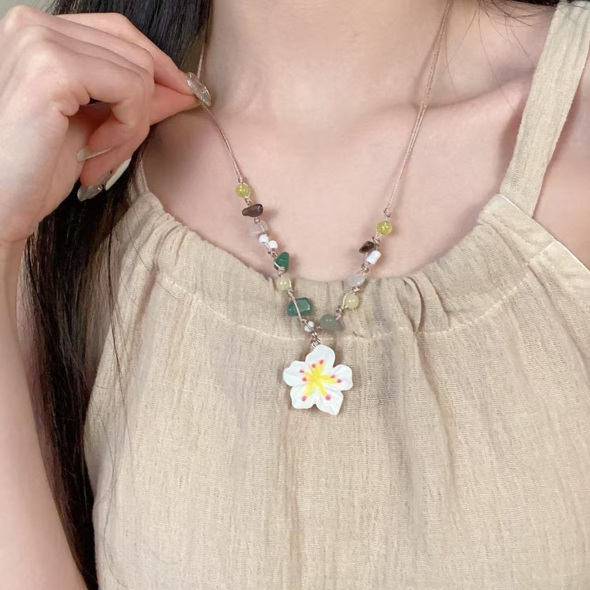 Colorful Beads Hand-knitted Rope Fashion Clavicle Necklace