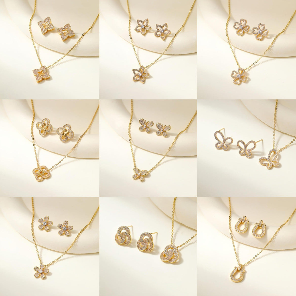 Women's Clover Diamond In The Debris Butterfly Necklaces