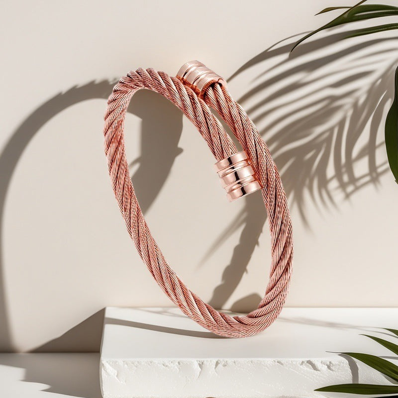 Wire Carrying Strap Fashion Simple No Color Fading Spiral Bracelets