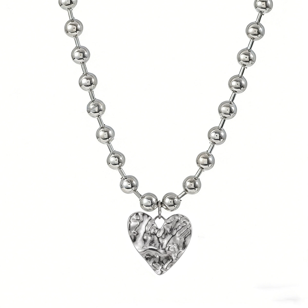 Irregular Heart Stainless Steel Round Beads Hot Pendant