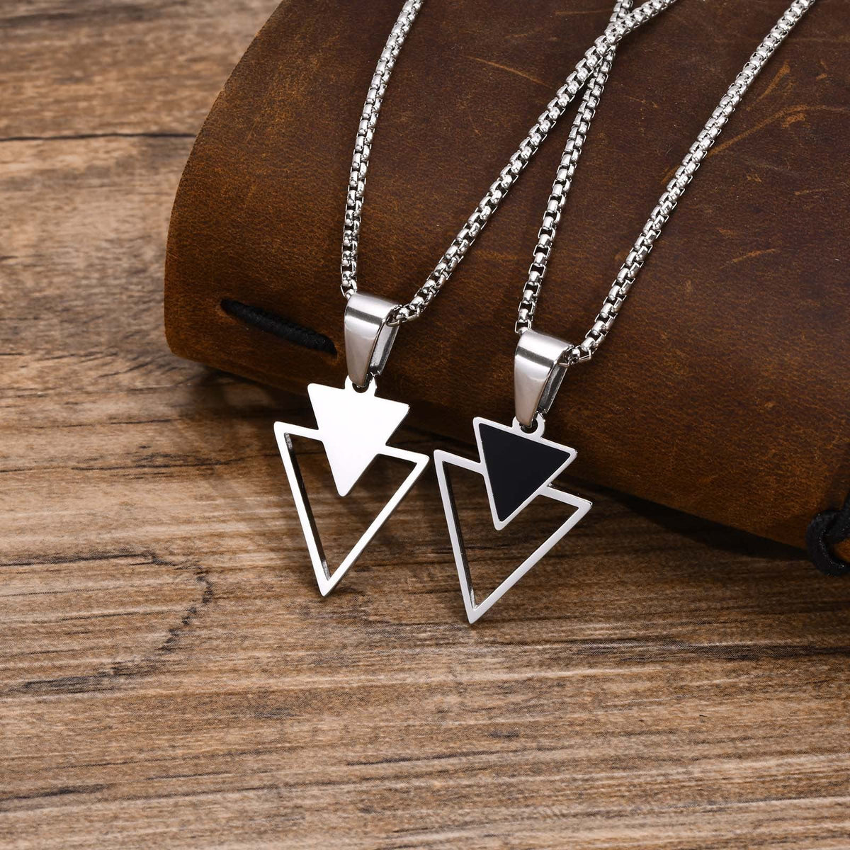 Men's Triangle Hip Hop Titanium Trendy Geometric Pendant