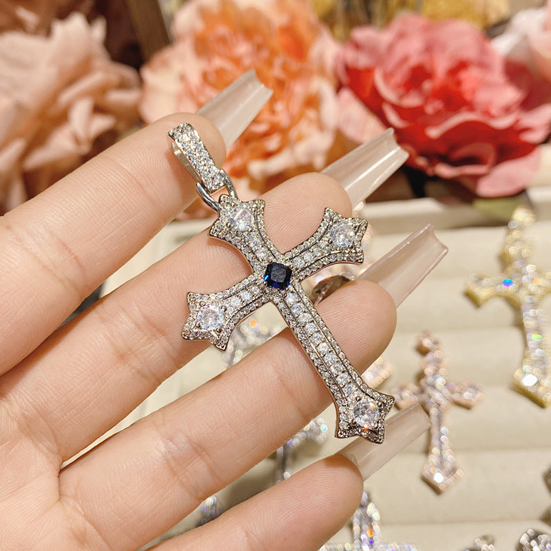 Full Diamond Cross Hip Hop Real Necklaces