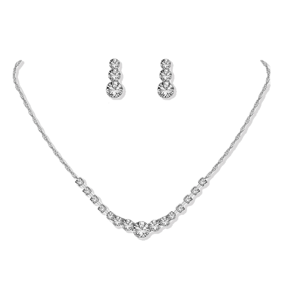 Metal Claw Chain Rhinestone Wedding Bridal Eardrop Jewelry Set