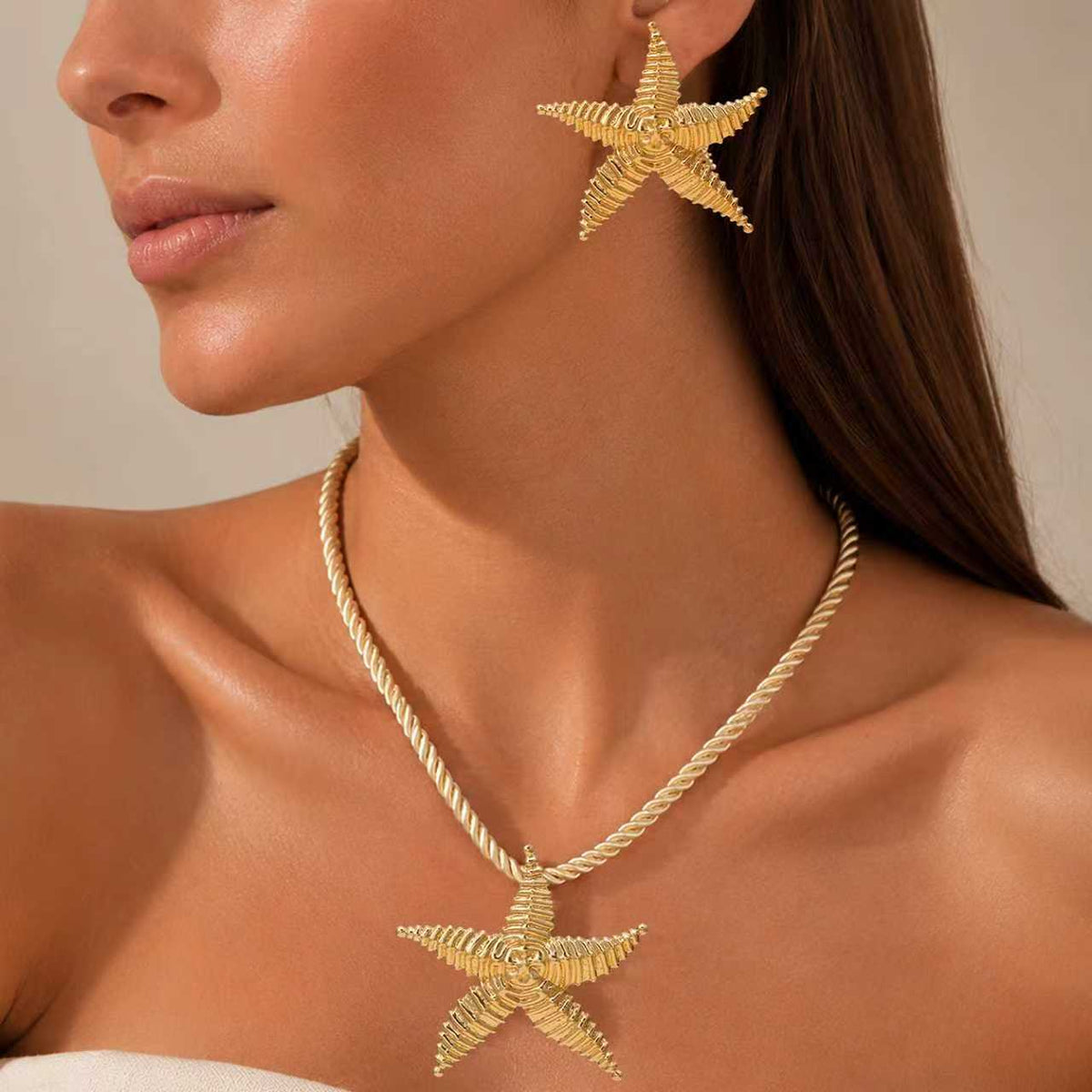 Women's Elegant Geometric Ear Fashion Chain Like Flat Jewelry Set