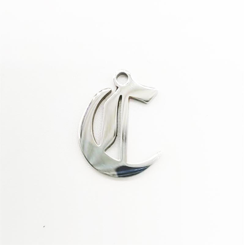 Titanium Steel Retro Alphabet Outer Hole Round Artistic Pendant