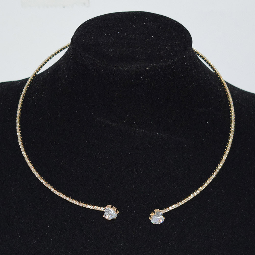 Popular Beam Neck Element Full Diamond Jewelry Set