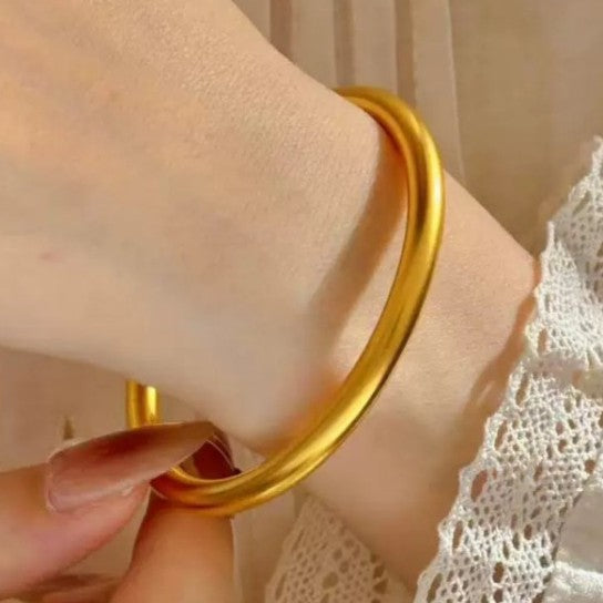 Gold Shop Solid Alluvial Heritage Frosted Simple Bracelet