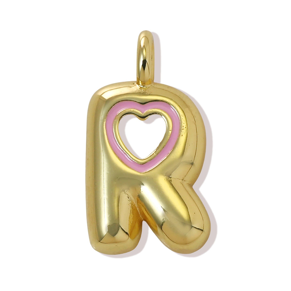 Xi English Letter Gold Simple Heart-shaped Pendant