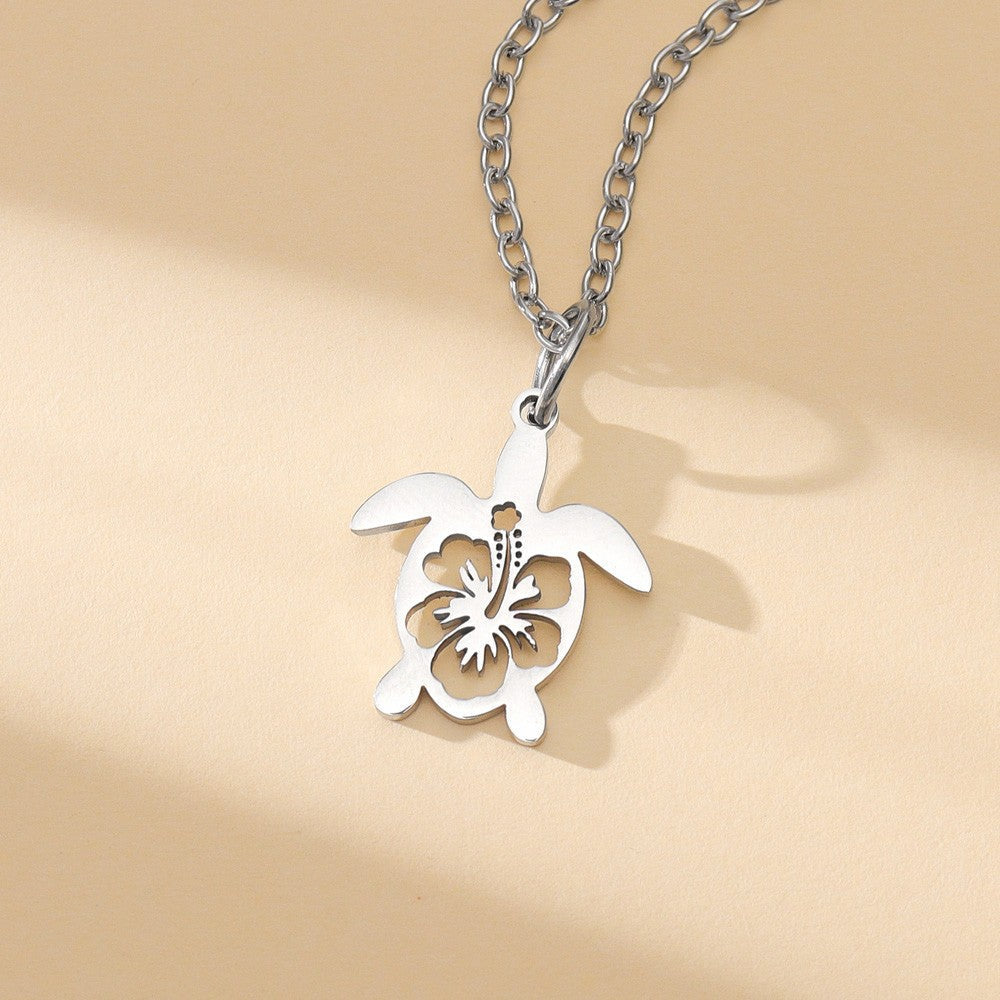 Steel Hollow Turtle Personalized Minority Trendy Pendant