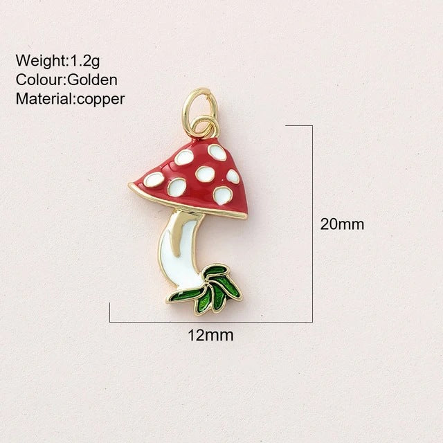 Cool Cute Delicate Red Mushroom Copper Bracelets
