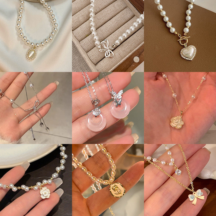 Women's Design High-grade Light Luxury Clavicle Chain Bow Pendants